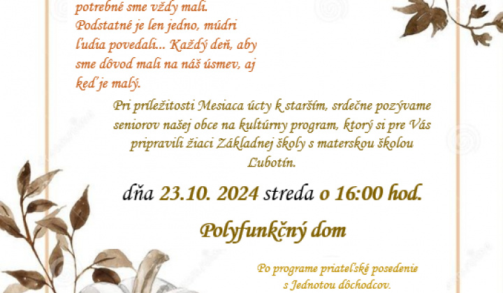 1. fotografia fotogalérie Mesiac úcty k starším - foto