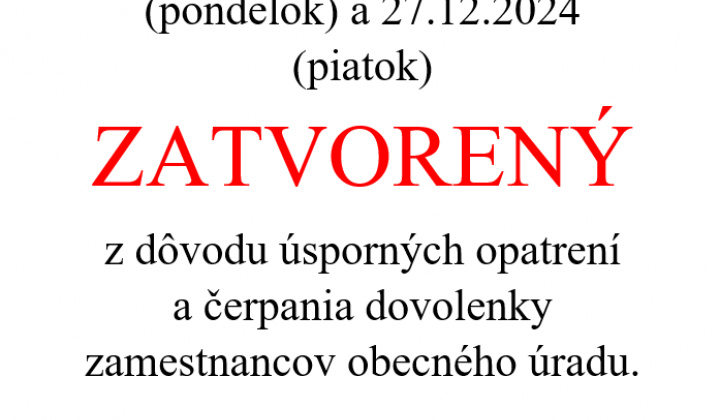 1. fotografia fotogalérie Zatvorený obecný úrad - foto