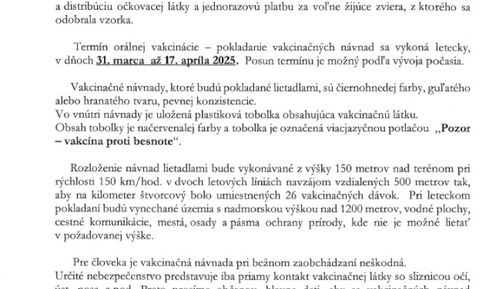 1. fotografia fotogalérie Orálna vakcinácia líšok - foto