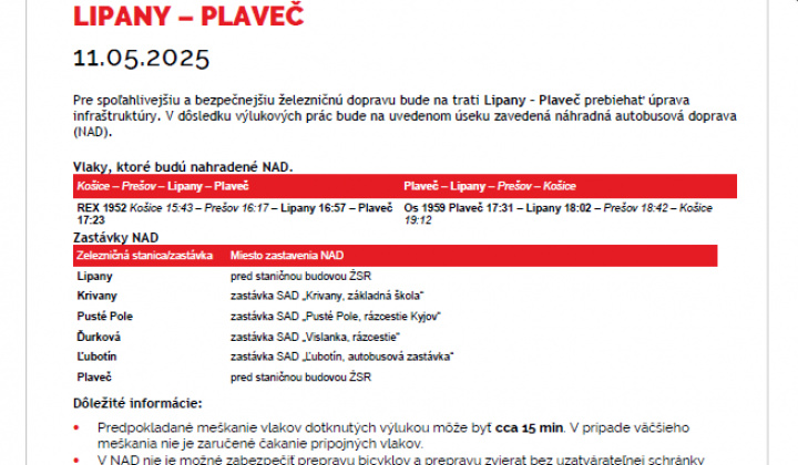 1. fotografia fotogalérie Výluka vlakov - foto