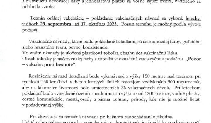 1. fotografia fotogalérie Orálna vakcinácia líšok - foto