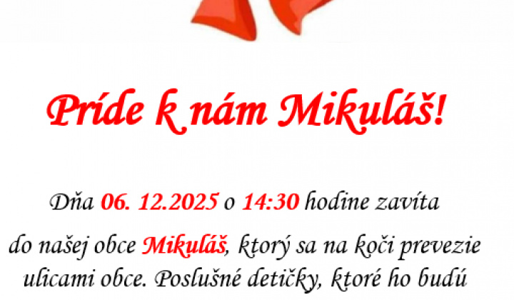 Fotka - Príde k nám Mikuláš!